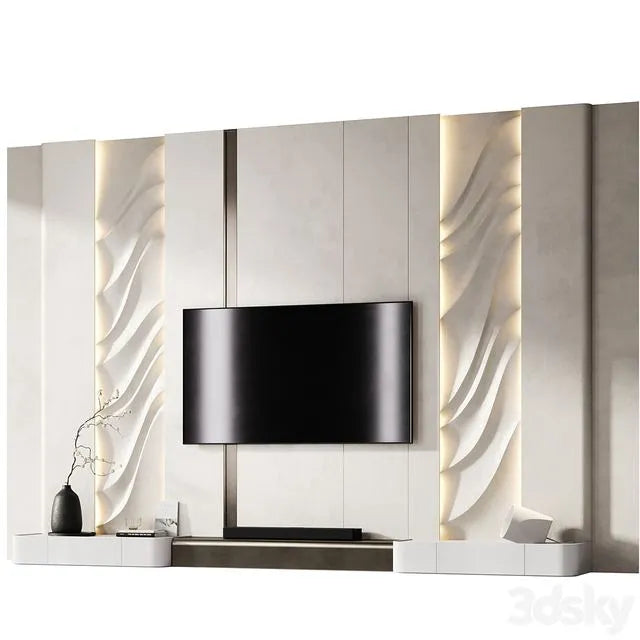 TV wall with soundbar 002 3dsMax Model