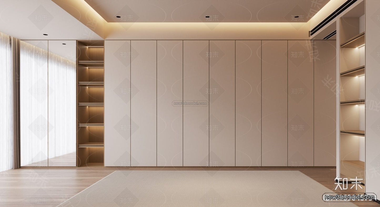 Minimalist Style Interior 3D Blocks – Bedroom 3D Model – 220 – CORONA