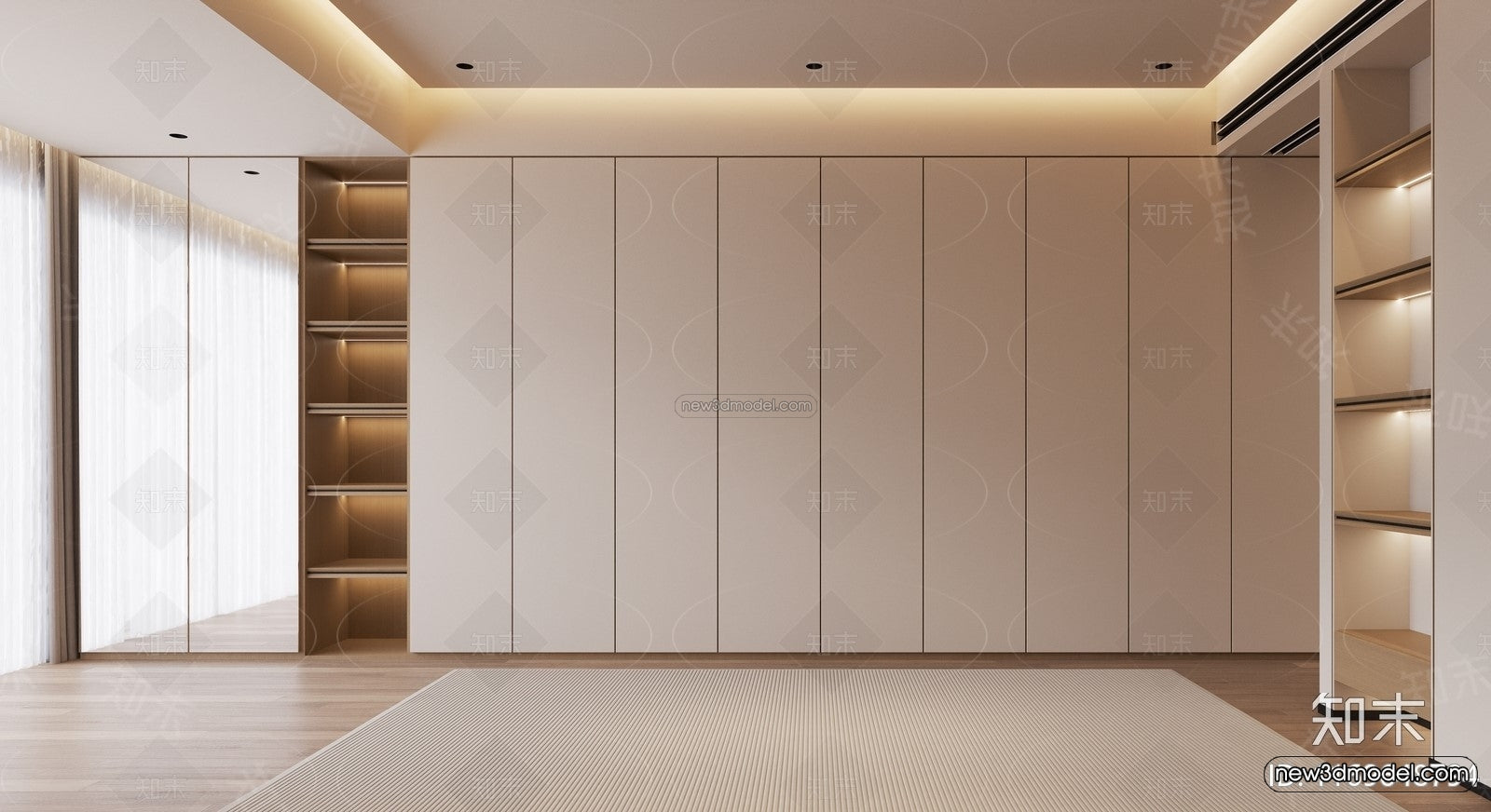 Minimalist Style Interior 3D Blocks – Bedroom 3D Model – 220 – CORONA