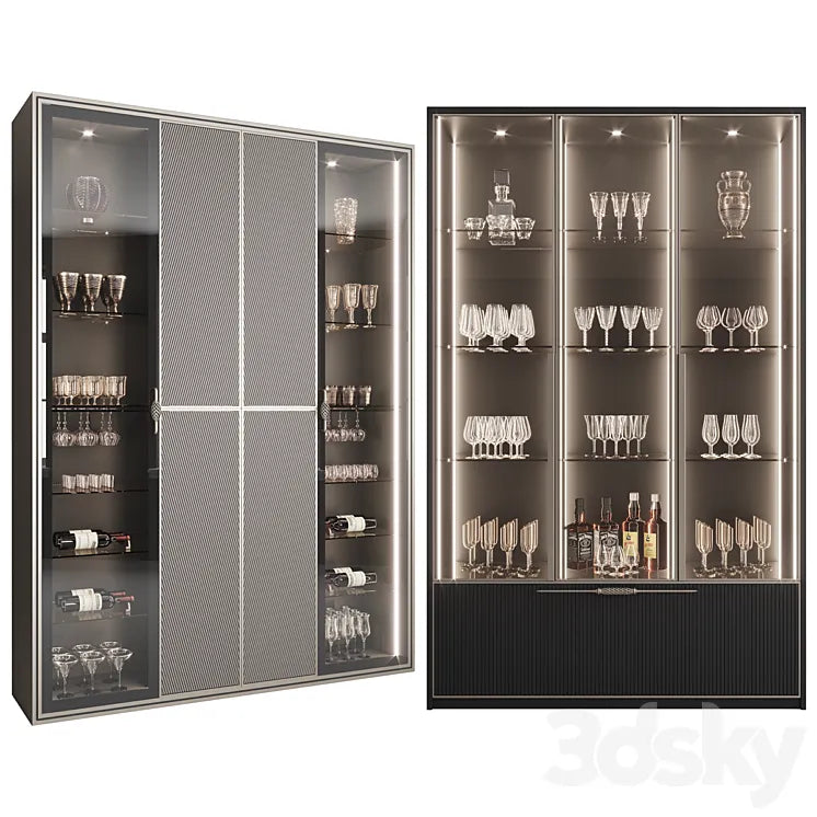 Сupboard with dishes My Design №22 3DSMAX Model