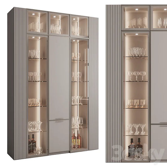 Сupboard with dishes My Design №23 3DSMAX Model