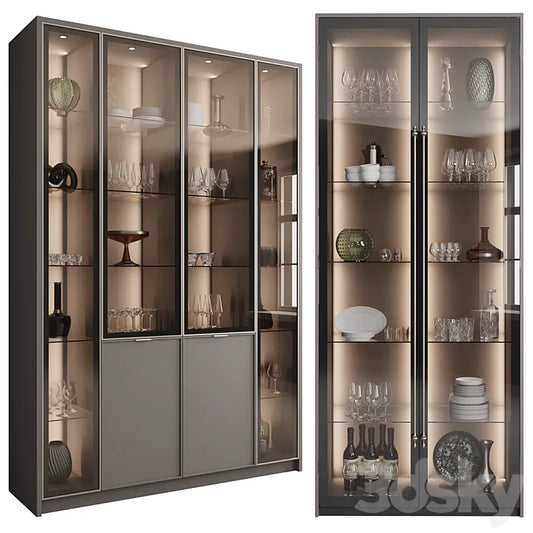 Сupboard with dishes My Design VRay №8 3DSMAX Model