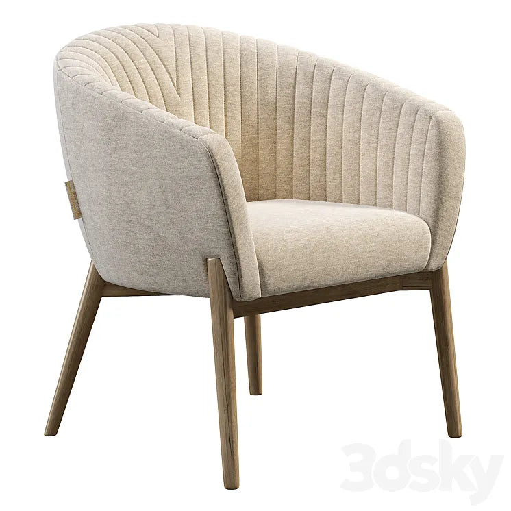 Upholstered Armchair with Channeled Back 3DSMAX Model