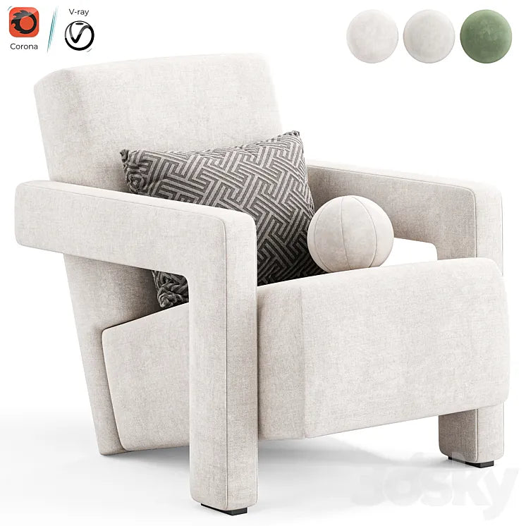 Utrecht armchair by Cassina 3DSMAX Model