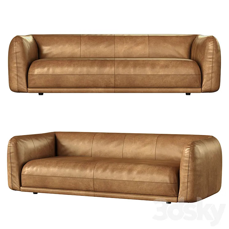 Valmar Tobacco Leather Sofa 3DSMAX Model
