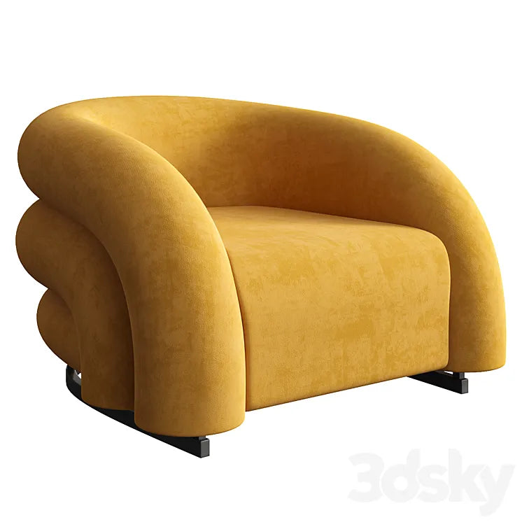 Velvet accent chair 3DSMAX Model