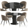 Velvet table Chloe chair TOK Dining set 3DSMAX Model