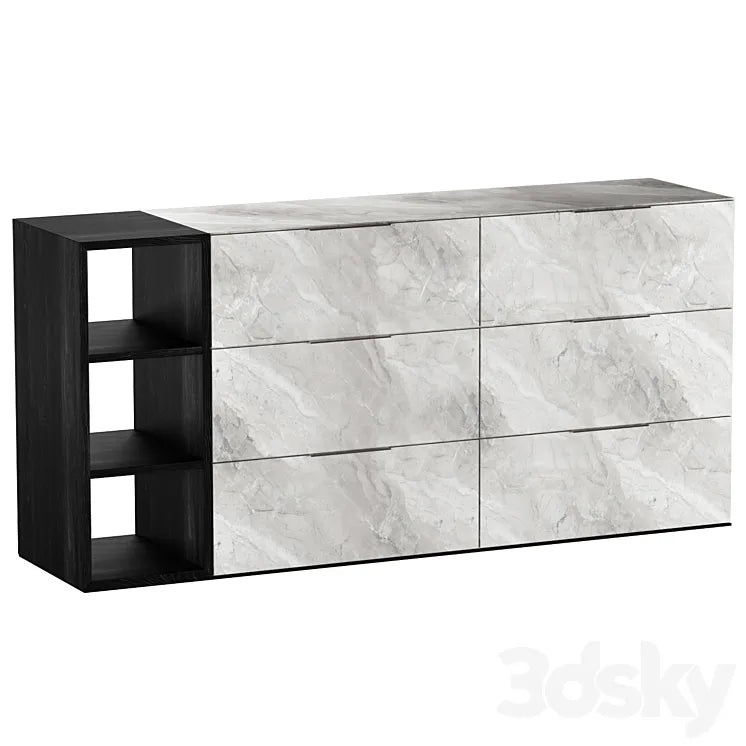 Vig Furniture Nova Domus Maranello - Modern Gray Wash & Faux Marble Dresser 3DSMAX Model