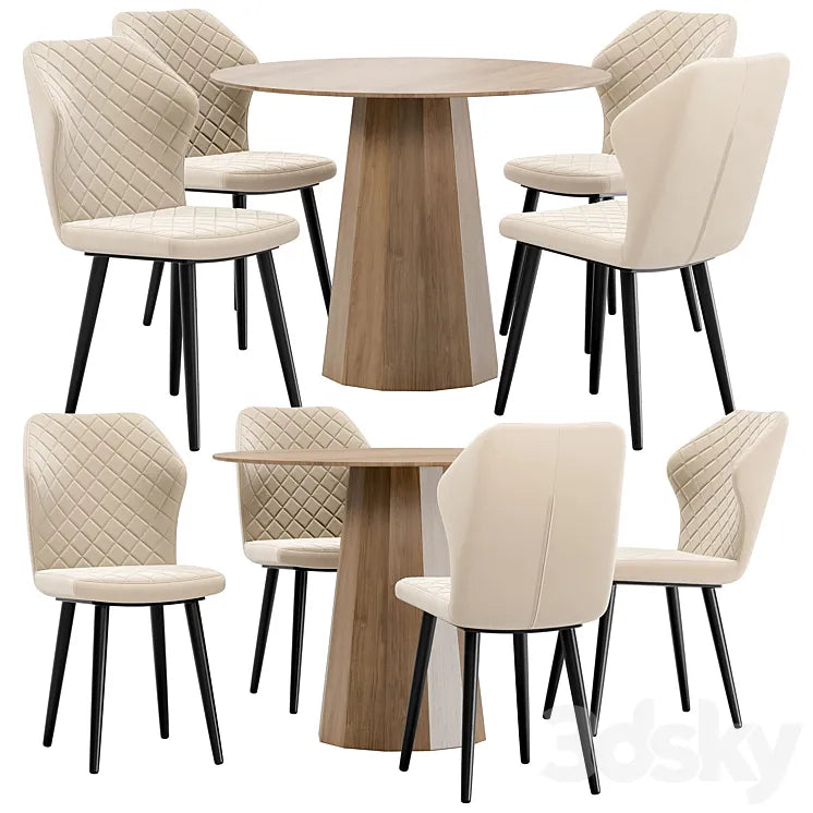 Villa dining chair and Tarf table 3DSMAX Model