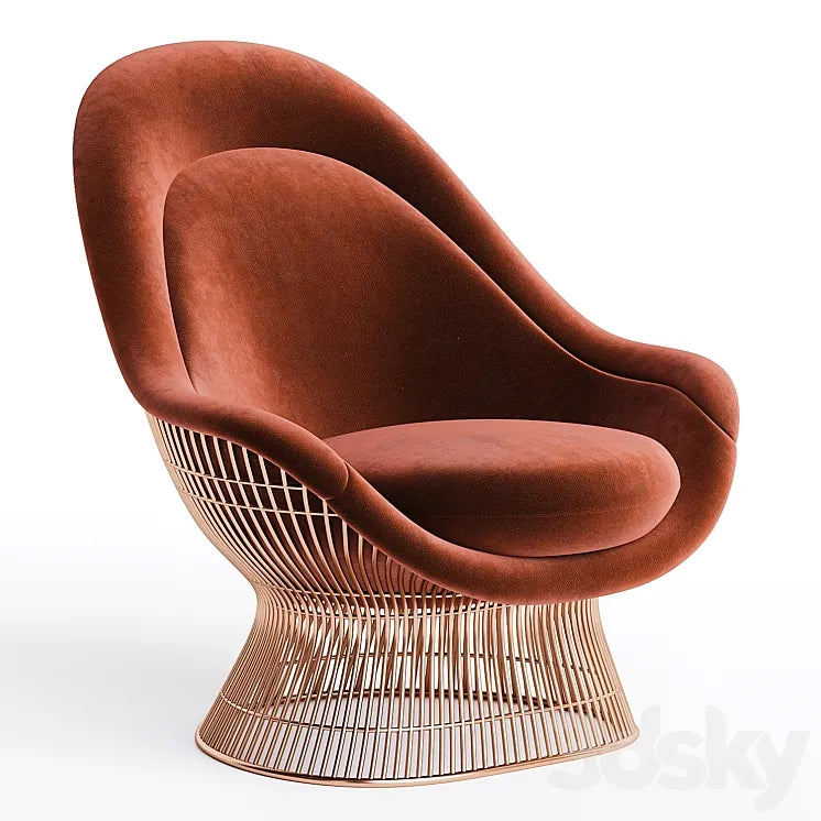 Vintage Warren Platner Knoll Easy Chair Ottoman 3DSMAX Model