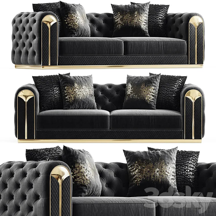 Violet Sofa 3 Seater Gray 3DSMAX Model