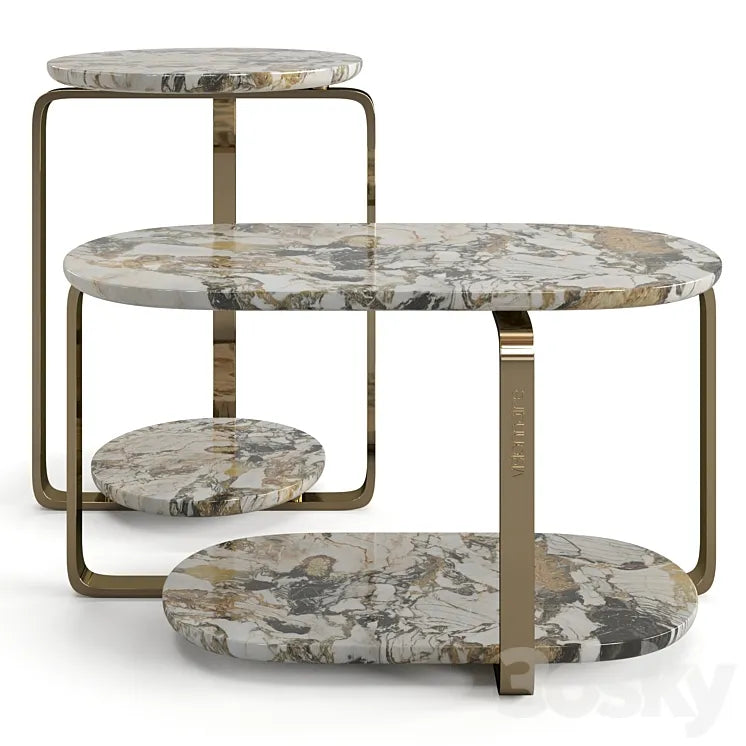 Visionnaire Button coffee tables set 3DSMAX Model