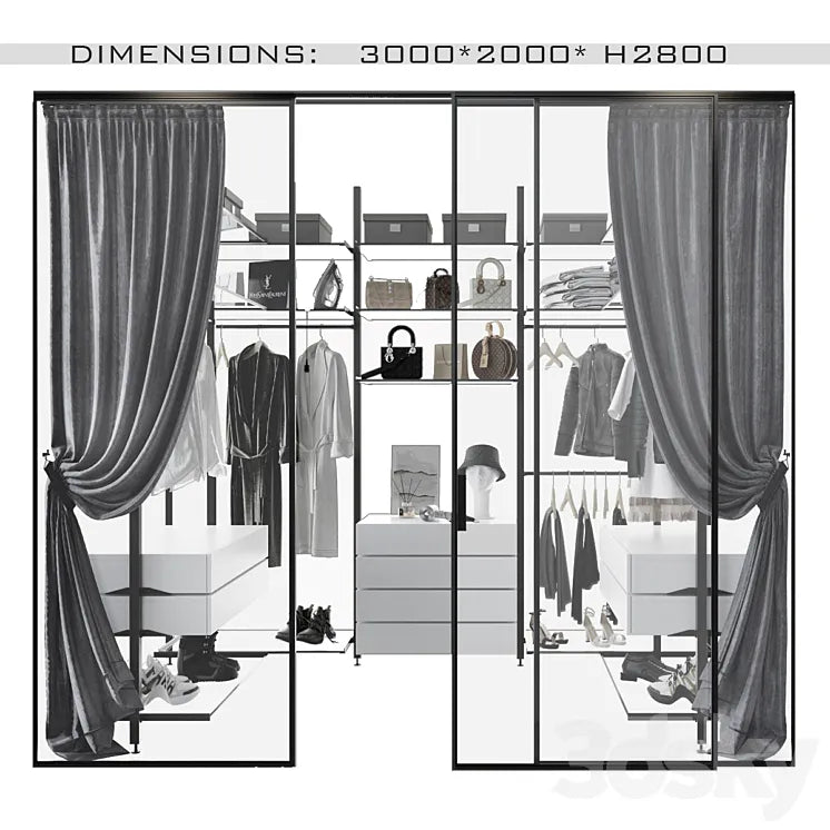 Wardrobe block_8 3DSMAX Model