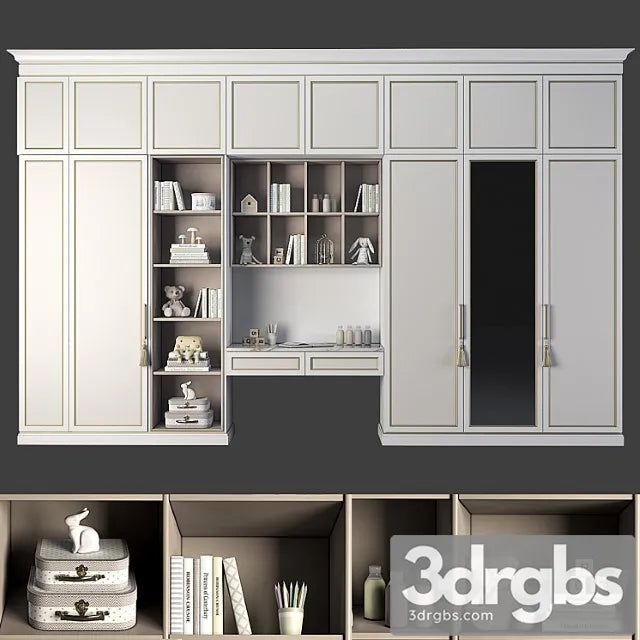 Wardrobe Children Furniture 84 Part 1 3D Model Free