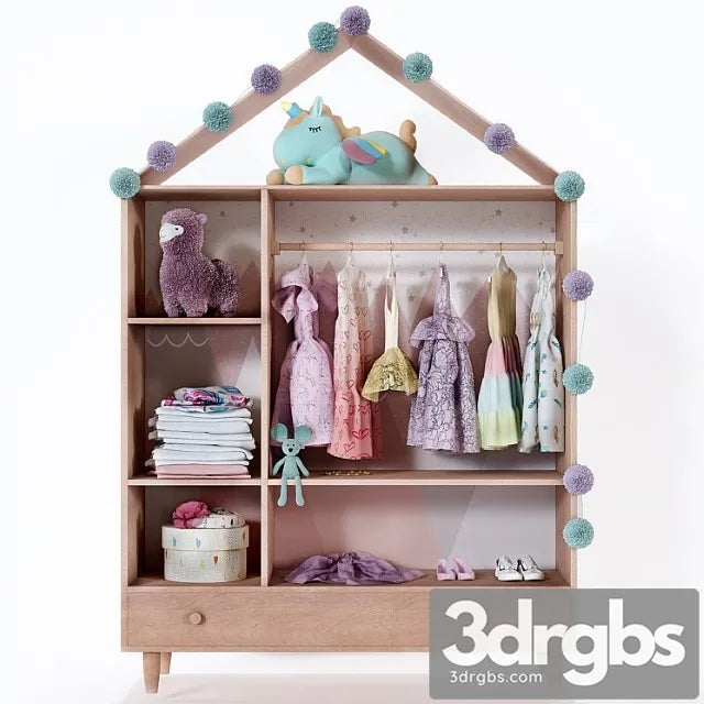 Wardrobe Сhildrens Wardrobe 3D Model Free