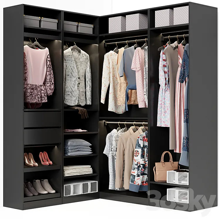 Wardrobe Ikea PAX corner 3DSMAX Model