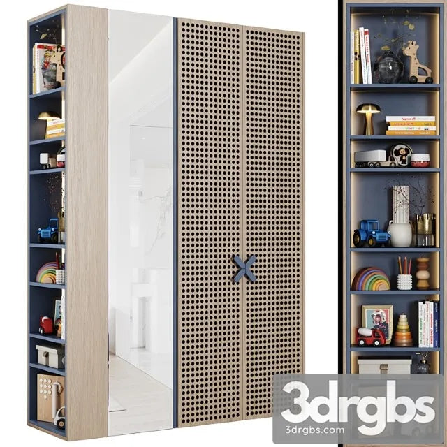 Wardrobe Modular Childrens Wardrobe 03 3D Model Free