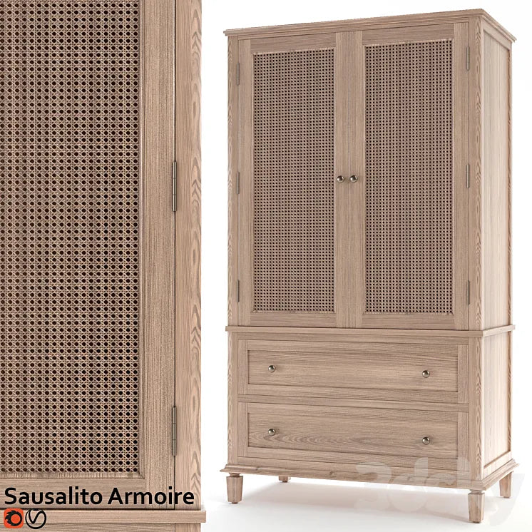 Wardrobe Potterybarn Sausalito Armoire 3DSMAX Model