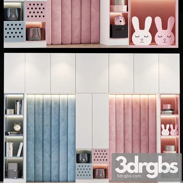 Wardrobe Wardrobe For Children 002 3D Model Free