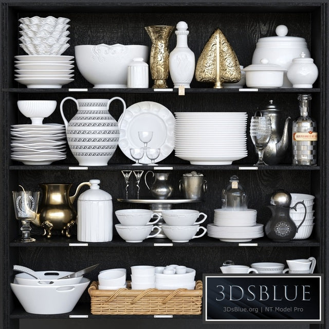 Wardrobe with dishes 4 3DS Max