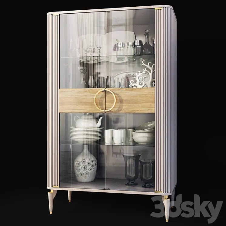 Wardrobe with glass showcase Art Deco Sanvito .Cabinet / showcase Bellona 3DSMAX Model