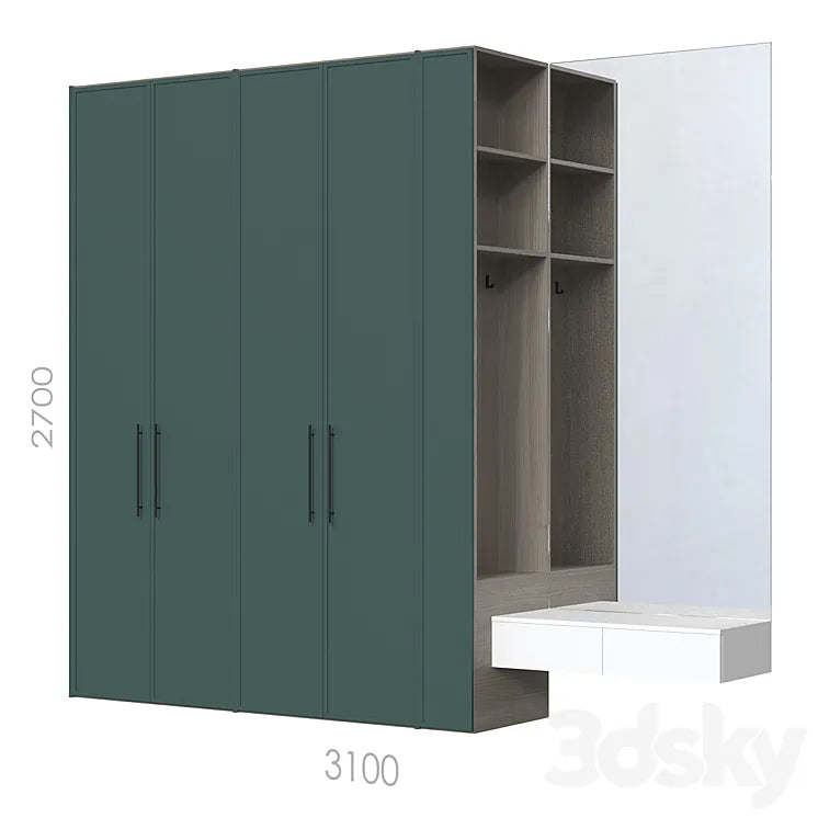 Wardrobes in the hallway 064. 3DSMAX Model