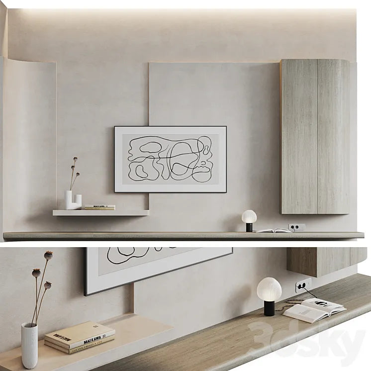 Wave TV wall 3DSMAX Model
