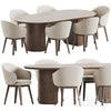 Wayne Chair Moon Table Dining Set 3DSMAX Model