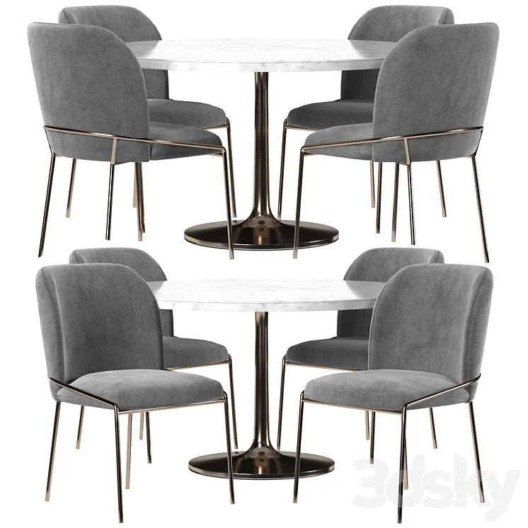 West elm & Crate and Barrel dining set 3DSMAX Model