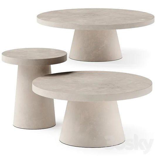 west elm Two-Tone Concrete Round Side Coffee Tables 3DSMAX Model