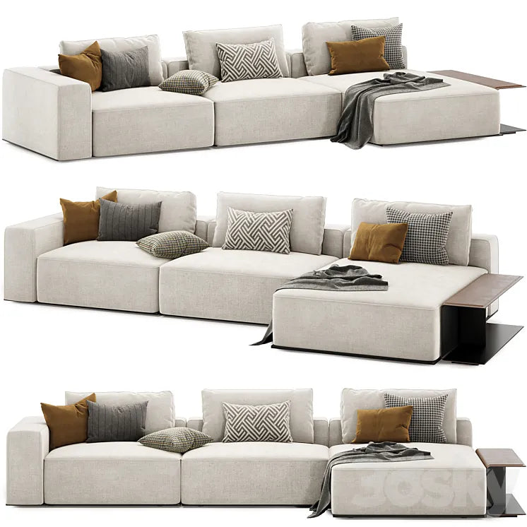westside modular sofa with side table by poliform 3DSMAX Model