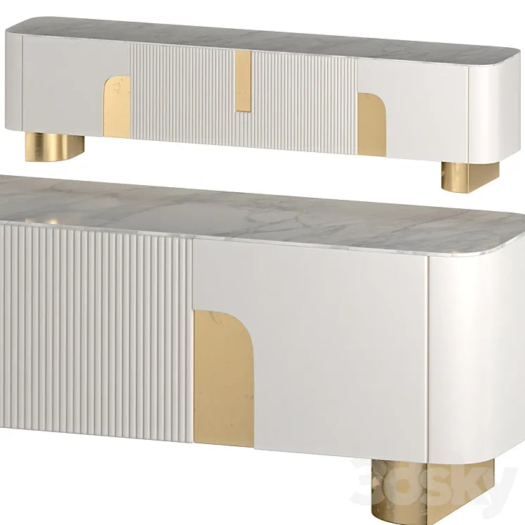 White Stone TV Stand 3DSMAX Model