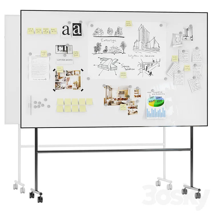 Whiteboard magnetic partition Lintex MONO 3DSMAX Model