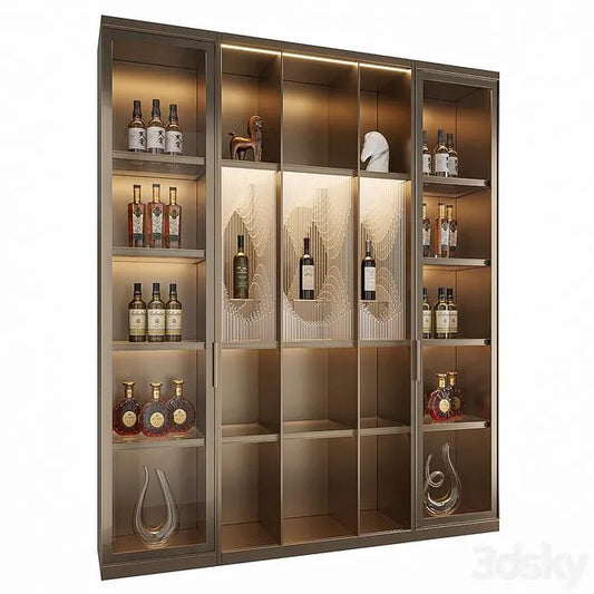 Wine Cabinet With Glasses & Decoration 017 3dsMax Model