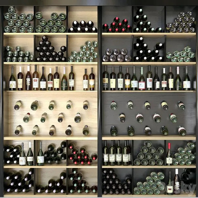 Wine cabinet with wine 3 3dsMax Model
