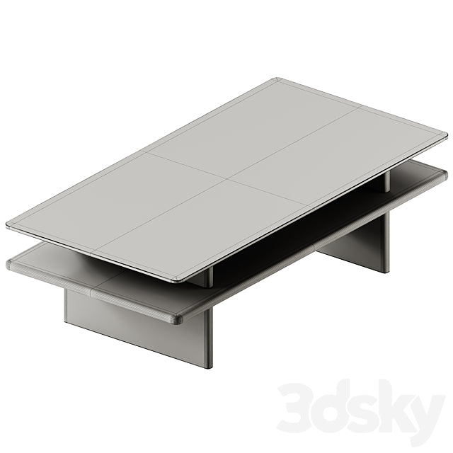 Wood Parallel Glass Coffee Table 3ds Max