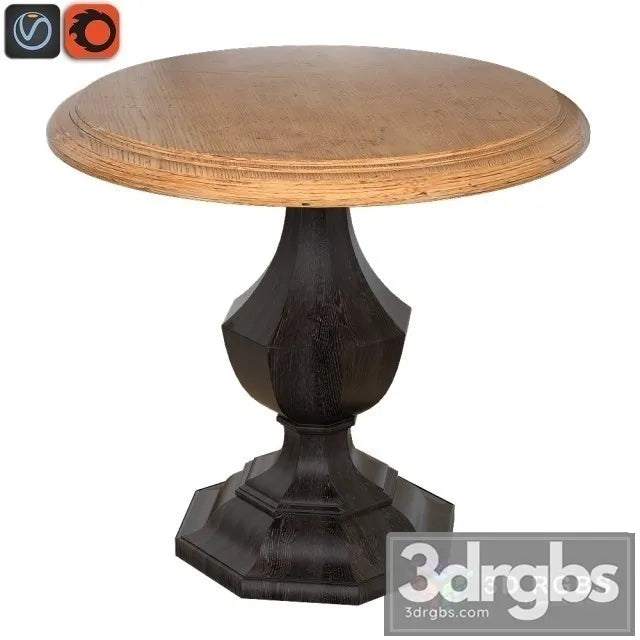 Wood Round Accent Table 3D Model Free