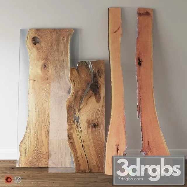 Wood Slab Glass 3D Model Free