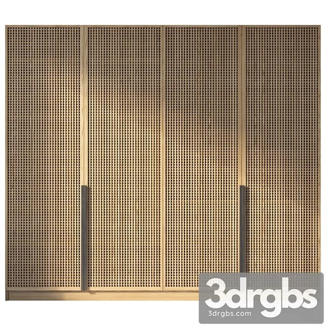 Wooden Wardrobe N002 3D Model Free