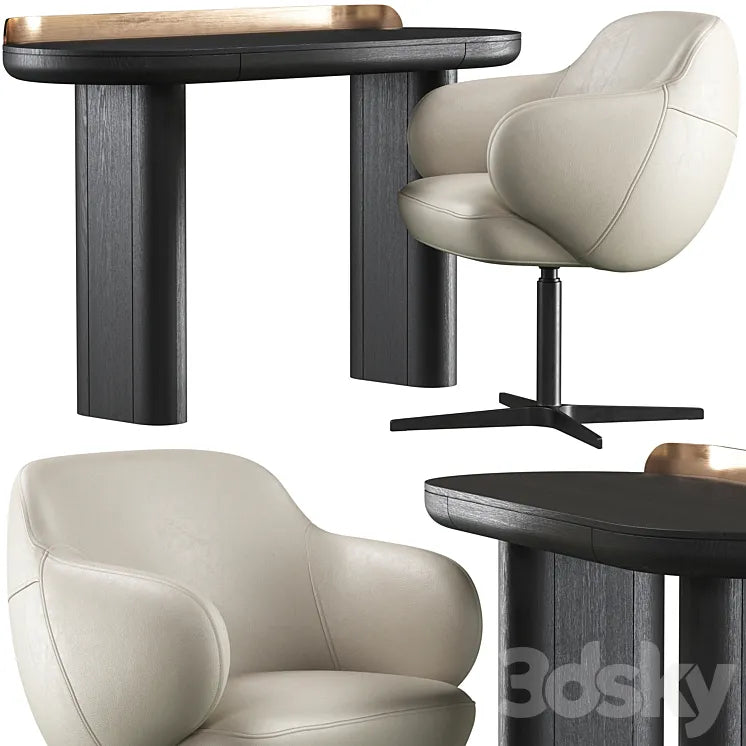Writing desk Miniforms Jumbo and chair Cattelan Italia Bombe X 3DSMAX Model