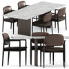 Yoko Cord Outdoor Dining chair by Minotti and Cabin square table by Vipp 3DSMAX Model