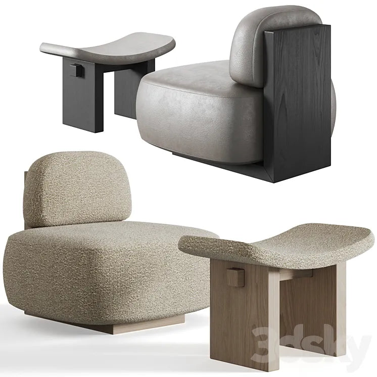 Yoshida Chair + Nara Stool by Secolo 3DSMAX Model
