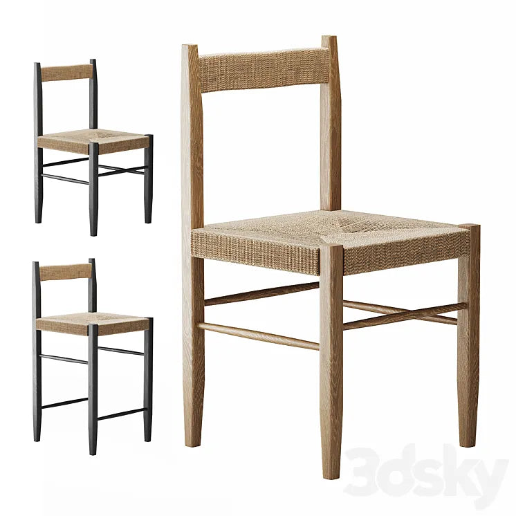 Zara home Ash wood chair and bar stool 3DSMAX Model