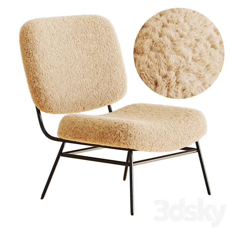 ZARA HOME FAUX SHEARLING CHAIR 3DSMAX Model