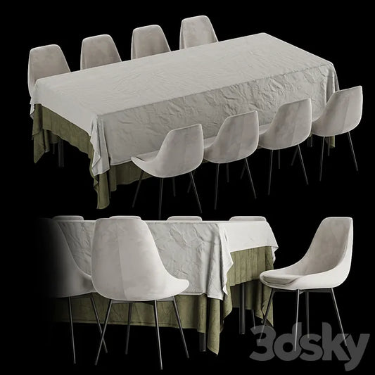Zara home table + East Side chair | Table set 3DSMAX Model