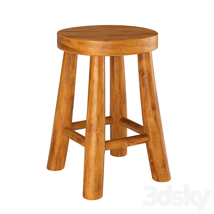 Zara Home Teak Stool 3DSMAX Model