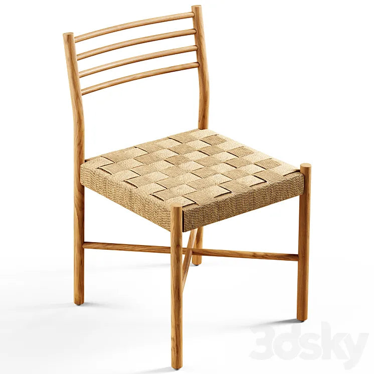 Zara Home - The oak chair with wicker seat 3DSMAX Model