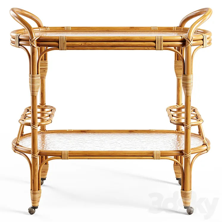 Zara Home - The rattan service table on wheels 3DSMAX Model