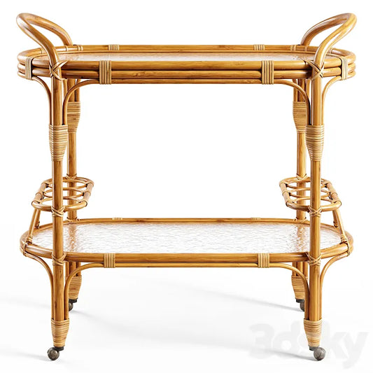Zara Home - The rattan service table on wheels 3DSMAX Model