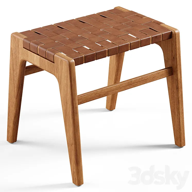 Zara Home - The stool with leather seat 3DSMAX Model